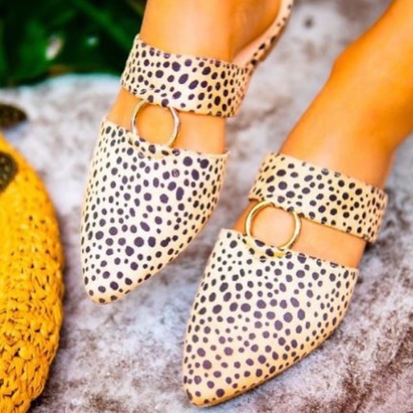 Shoes - Leopard ring mule flat